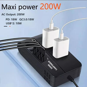 Convertidor De Corriente Para Auto 200w + Envio Gratis